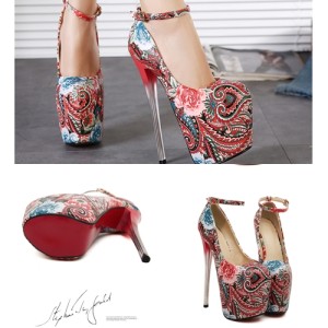 SH6673 IDR.195.OOO MATERIAL PU HEEL 9.5CM,19.5CM COLOR RED,BLUE SIZE 36,37,38,39,40