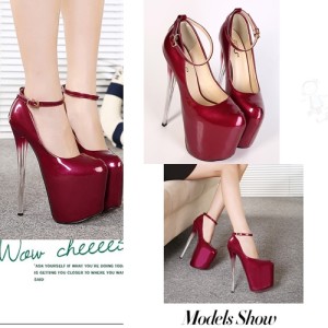 SH6682 IDR.298.OOO MATERIAL PU HEEL 9.5CM,19CM COLOR RED,BURGUNDY SIZE 36,37,38,39