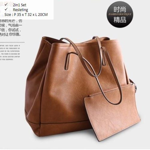 B2732-(2in1) IDR.170.000 MATERIAL PU SIZE L35XH32XW20CM WEIGHT 900GR COLOR BROWN