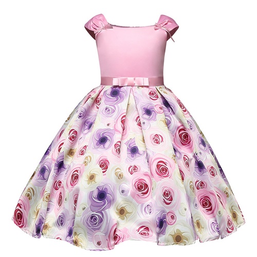 Jual C88379-pink Dress Gaun Cantik Anak Cewek 