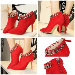 SHB6661-red Ankle Boots Import 10CM